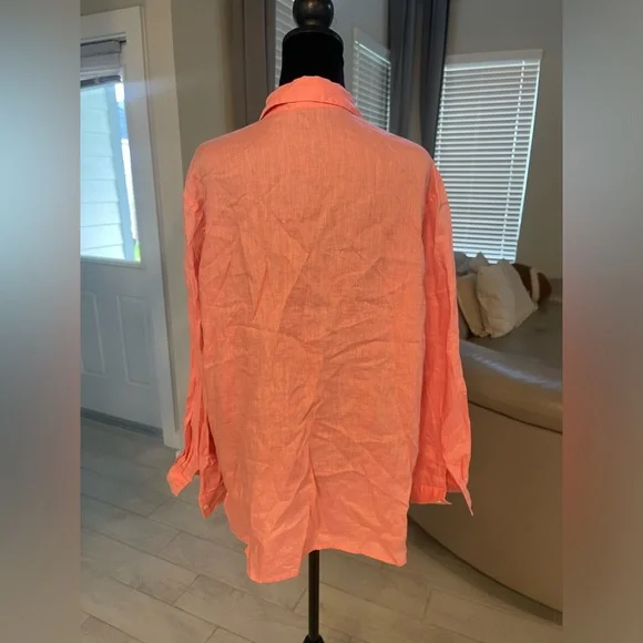 J. Jill 100% linen button front blouse shirt XL - Picture 2 of 6